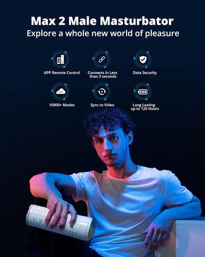 LOVENSE Max 2 Male Masturbator Sex Toys. Automatic Vibration Sex Machine Pocket Pussy with 360 Degree Contractions. Male Stroker Sucking Toys. 3D Realistic Pussy Pocket for Men's Oral Sex Toy