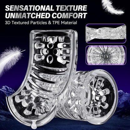 Automatic Male Masturbator Sex Toys for Men - Adult Toy Male Sex Toys with 7 Thrusting & 7 Rotating Modes.Hands Free Pocket Pussy Sex Machine with Visual Window & Suction Base Electric Penis Pump