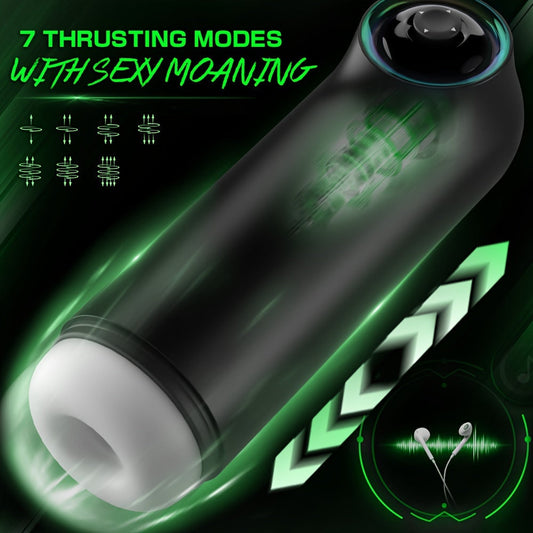 Automatic Male Masturbators Sex Toys - Male Pocket Pussy Sleeve Vagina Stroker Toy With 7 Thrusting & Heating Mode. Adult Sex Toys & Games For Men