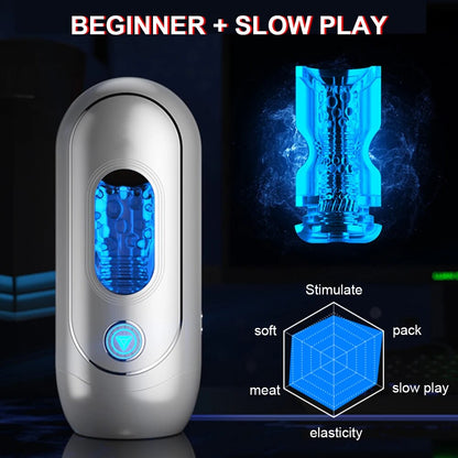 APP ควบคุมอัตโนมัติชาย Masturbator คัพอมควยเซ็กซ์ทอยช่องคลอด Masturbation Vibrating หี Exerciser Cock Delay Ejaculation
