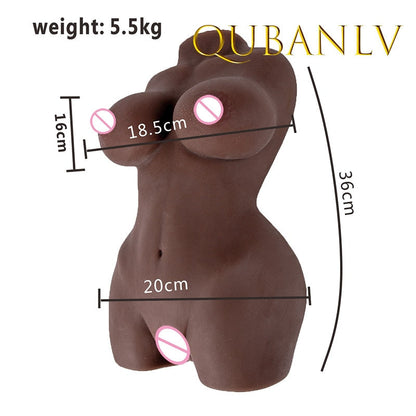 สีดำผู้ใหญ่ตุ๊กตายางหนังซิลิโคน Masturbation Tools ชายใหญ่ตูดช่องคลอดประดิษฐ์ Cat หน้าอกเซ็กซ์ทอย Suppliesxxx