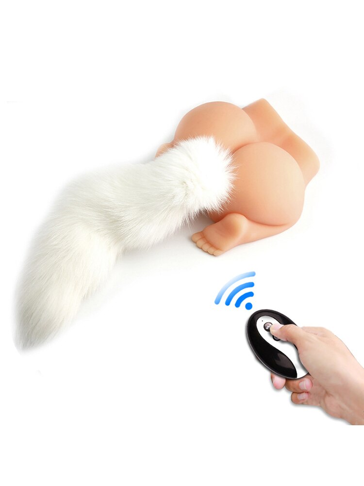 Anal Plug Fox Tail for Adults Cosplay Remote Control Butt Plug Sex Toys Erotic Games for Couples
