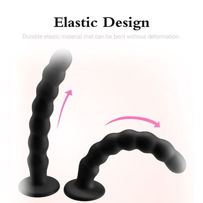 Anal Plug Prostate Massager Sex Products Vaginal Stimulator with Strong Sucker Silicone Bead Dildo Sex Toys for Man and Woman