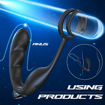นวดต่อมลูกหมาก Anal Plug Vibrator เพศของเล่นสำหรับชาย Remote Butt Plug Delay Ejaculation Cock แหวนชาย Masturbator ผู้ใหญ่ Sex ของเล่น