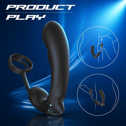 นวดต่อมลูกหมาก Anal Plug Vibrator เพศของเล่นสำหรับชาย Remote Butt Plug Delay Ejaculation Cock แหวนชาย Masturbator ผู้ใหญ่ Sex ของเล่น
