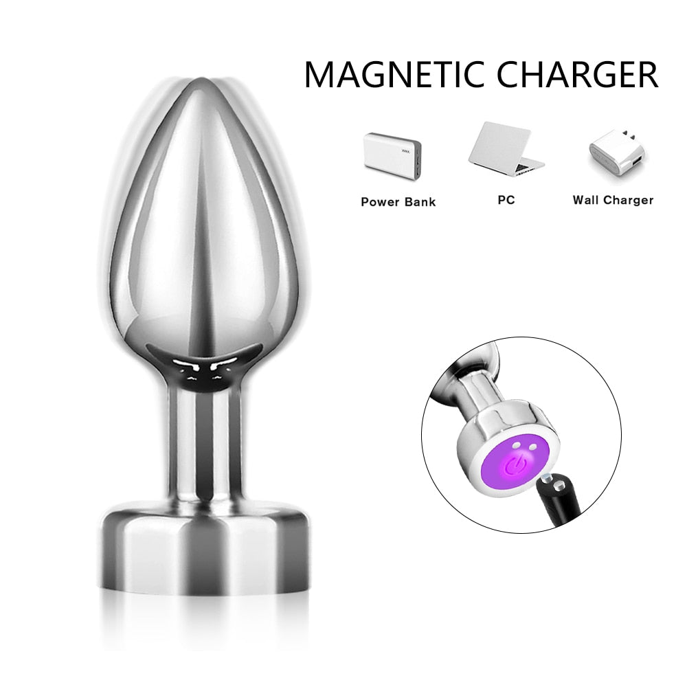 Anal Plug with Push 7 Vibration Modes Anal Toy for Men Prostate Massager Sex Toys with Remote Control Vibrator Anal Toys for 18