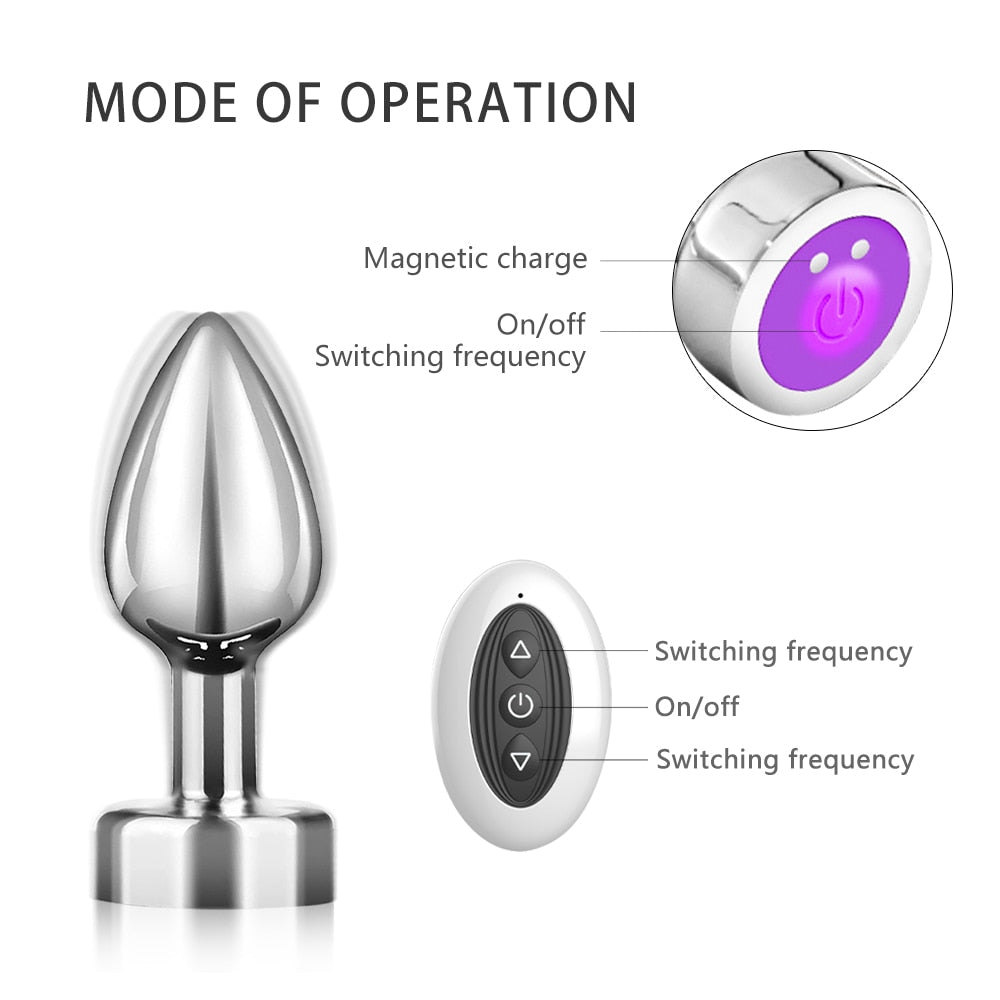 Anal Plug with Push 7 Vibration Modes Anal Toy for Men Prostate Massager Sex Toys with Remote Control Vibrator Anal Toys for 18