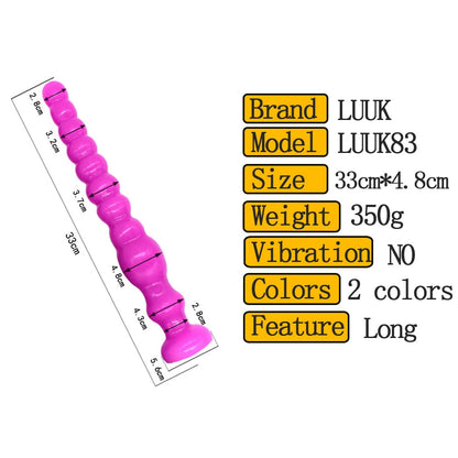 Anus Backyard Beads Anal Balls Long Anal Plug with Suction Cup Prostata Massage Butt Plug Sex Toys for Women Men Adults Products