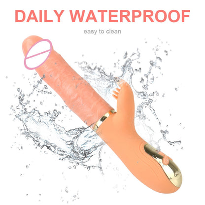 Automatic Telescopic Inflated Heated Dildos Women Vibrator Clitoris Licks Vagina Massage Anal Plug Erotic Toys for Sex Big Penis