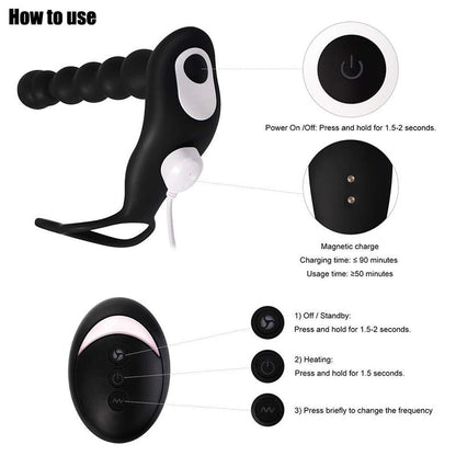 BODYPRO Male Prostate Massage Vibrator Penis  Vibrator Ring  Anal Plug Stimulator Butt Plug Delay Ejaculation Ring Toy for Men
