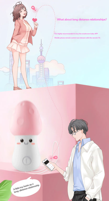 เครื่องสั่นรูปหัวกระสุนขนาดเล็กประสิทธิภาพสูง ควบคุมผ่านแอป หัวเห็ดสำหรับผู้หญิง กระตุ้นคลิตอริส จุด G ช่องคลอด สำหรับสำเร็จความใคร่ และกระตุ้นอารมณ์