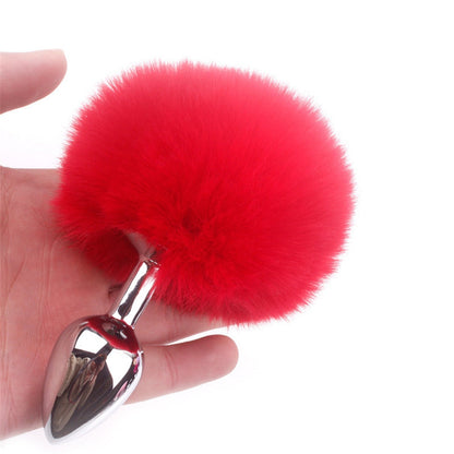Bunny Tail Fur Butt Anal Plug Toy Stainless Steel Smooth Touch Metal Butt Plug Sex Toys for Woman Men Gay Adult Sex Products