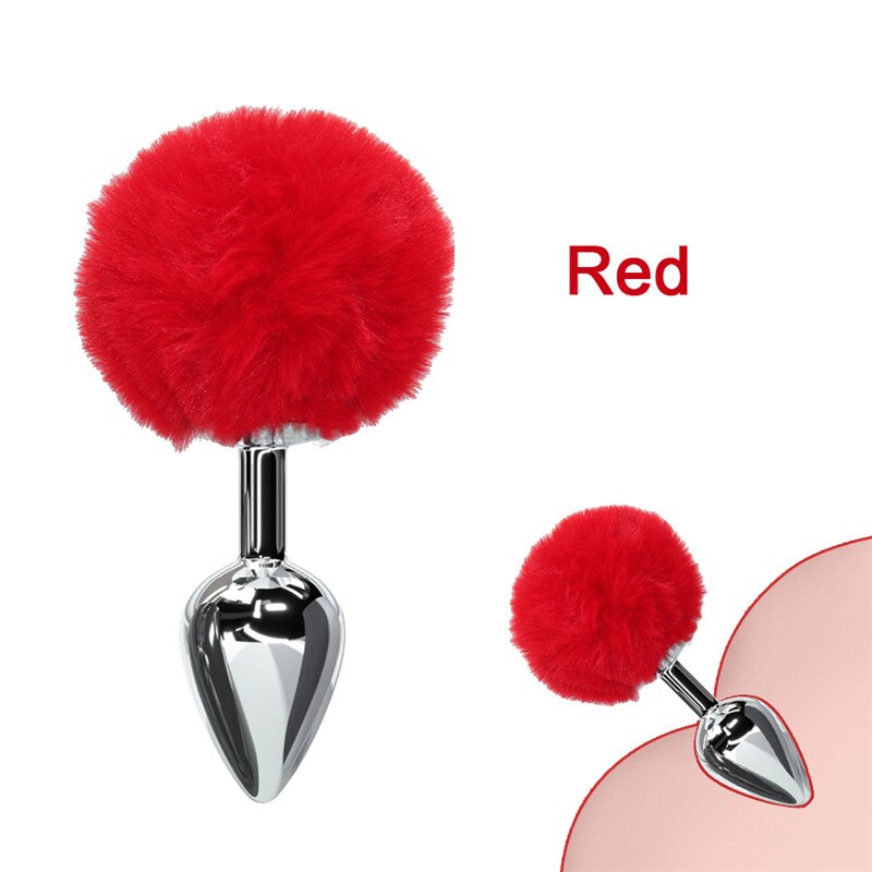 Bunny Tail Fur Butt Anal Plug Toy Stainless Steel Smooth Touch Metal Butt Plug Sex Toys for Woman Men Gay Adult Sex Products