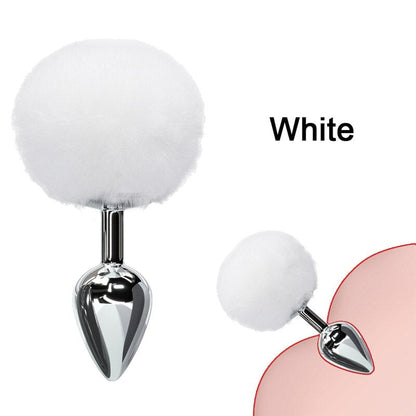 Bunny Tail Fur Butt Anal Plug Toy Stainless Steel Smooth Touch Metal Butt Plug Sex Toys for Woman Men Gay Adult Sex Products