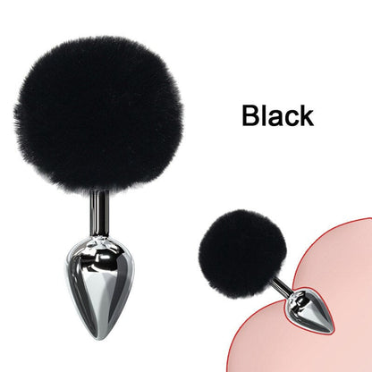 Bunny Tail Fur Butt Anal Plug Toy Stainless Steel Smooth Touch Metal Butt Plug Sex Toys for Woman Men Gay Adult Sex Products