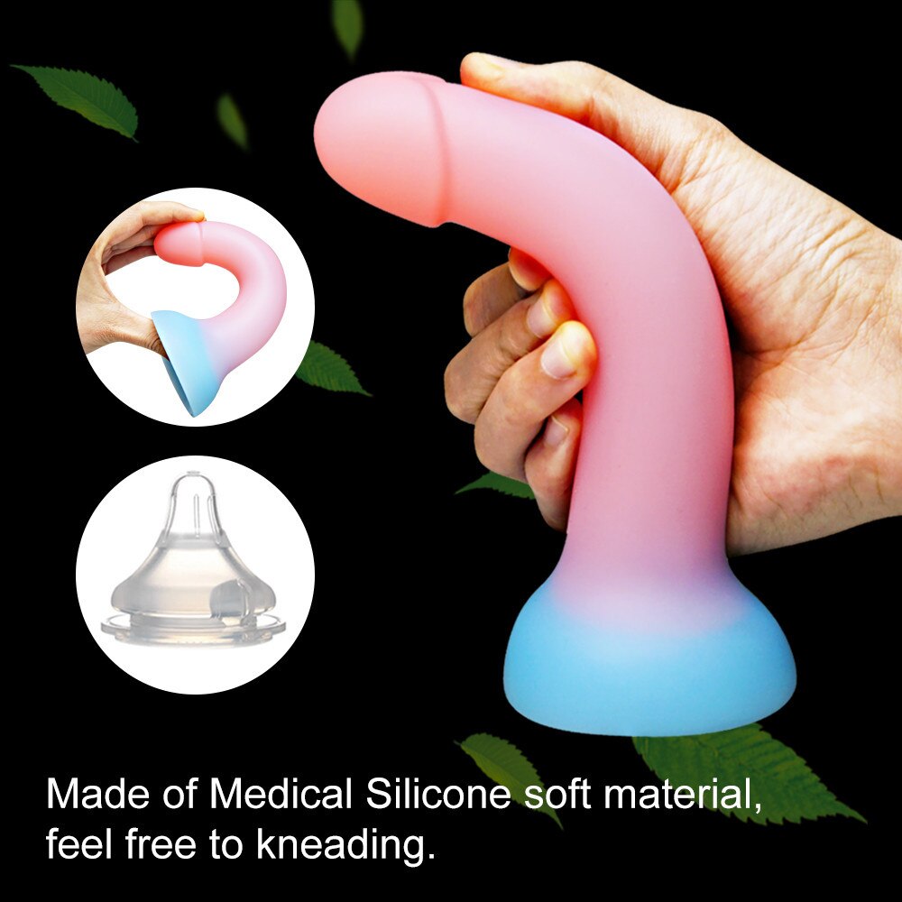ขนาดใหญ่ส่องสว่าง Dildo Anal เซ็กซ์ทอย Butt Plug สำหรับผู้หญิงคู่ซิลิโคนเรืองแสงอวัยวะเพศชายดูดถ้วยผู้ใหญ่เร้าอารมณ์ผลิตภัณฑ์
