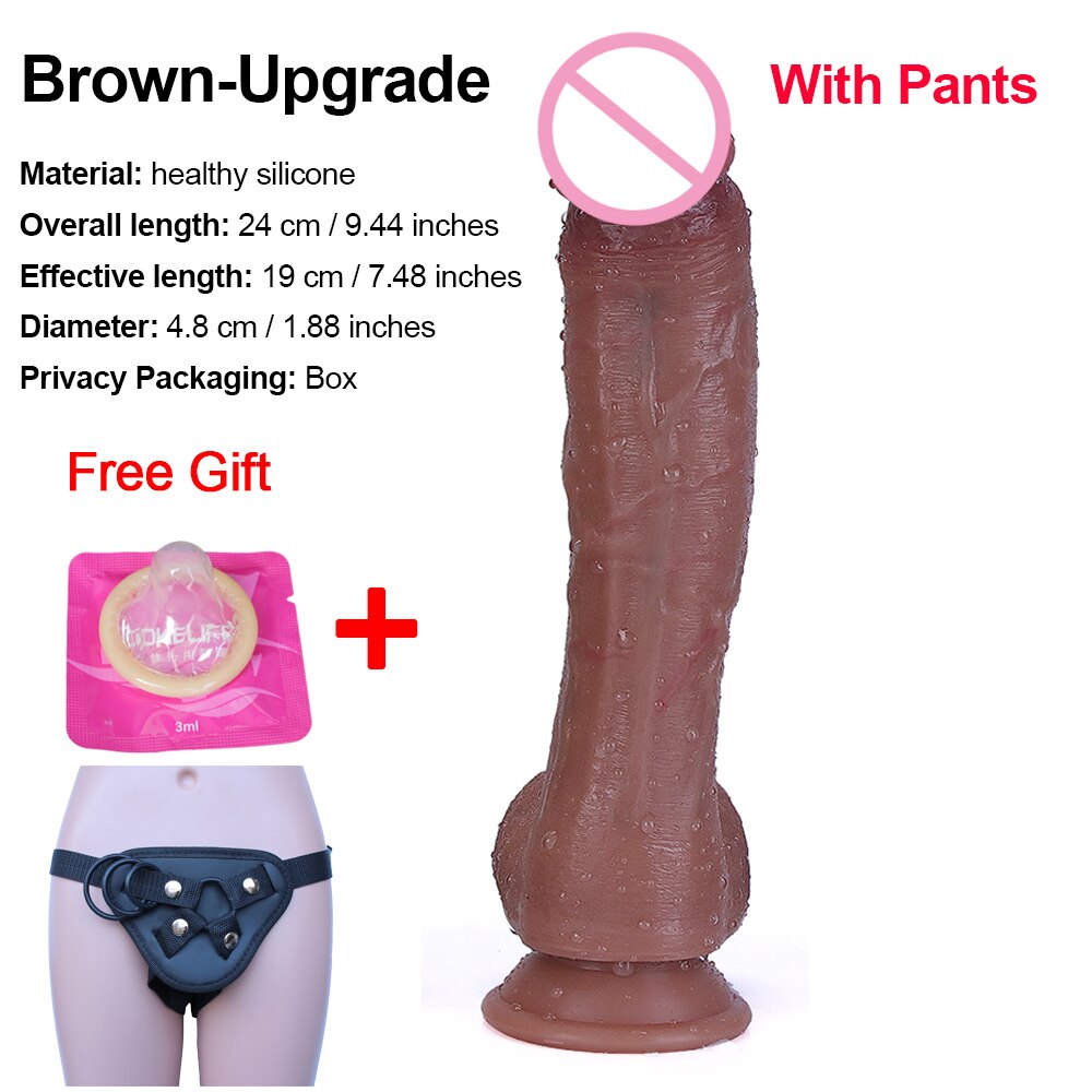 ผิวสีดำจริง Dildo นุ่มเซ็กซี่ขนาดใหญ่อวัยวะเพศชายที่สมจริง Cock หญิง Masturbator G-Spot Anal Sex ของเล่นสายรัดขนาดใหญ่ Dick สำหรับสตรี
