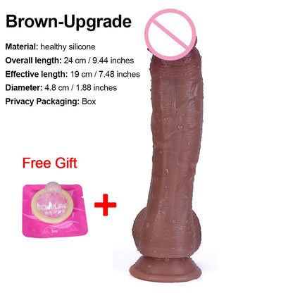 ผิวสีดำจริง Dildo นุ่มเซ็กซี่ขนาดใหญ่อวัยวะเพศชายที่สมจริง Cock หญิง Masturbator G-Spot Anal Sex ของเล่นสายรัดขนาดใหญ่ Dick สำหรับสตรี