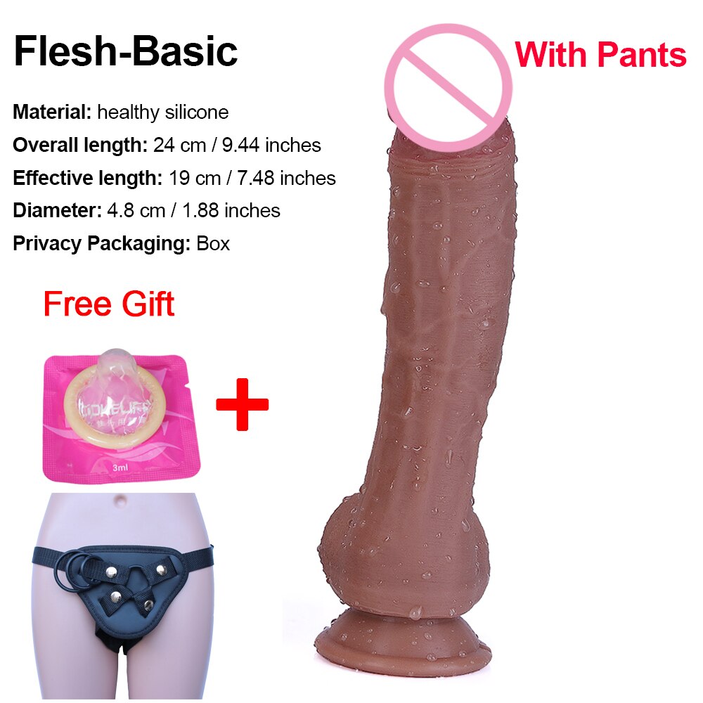 ผิวสีดำจริง Dildo นุ่มเซ็กซี่ขนาดใหญ่อวัยวะเพศชายที่สมจริง Cock หญิง Masturbator G-Spot Anal Sex ของเล่นสายรัดขนาดใหญ่ Dick สำหรับสตรี