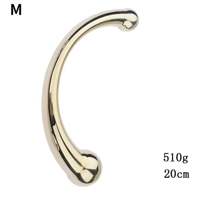 Double Ended Stainless Steel G Spot Wand Massage Stick Pure Metal Penis P-Spot Stimulator Anal Plug Dildo Sex Toy for Women Men