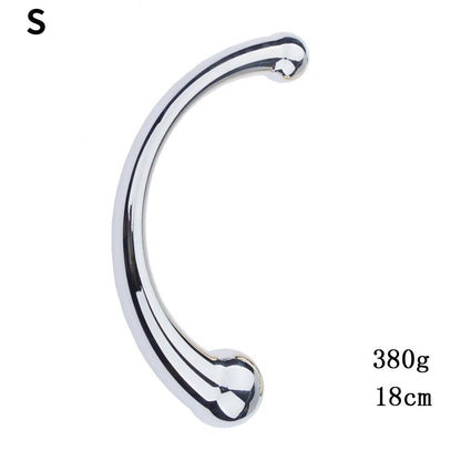 Double Ended Stainless Steel G Spot Wand Massage Stick Pure Metal Penis P-Spot Stimulator Anal Plug Dildo Sex Toy for Women Men
