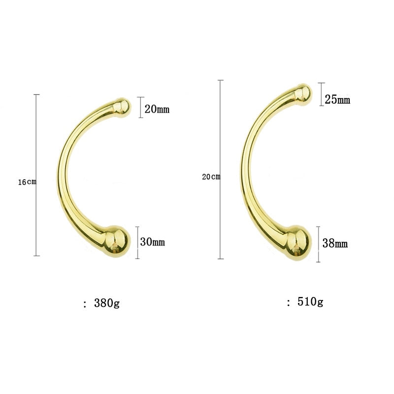 Double Ended Stainless Steel G Spot Wand Massage Stick Pure Metal Penis P-Spot Stimulator Anal Plug Dildo Sex Toy for Women Men