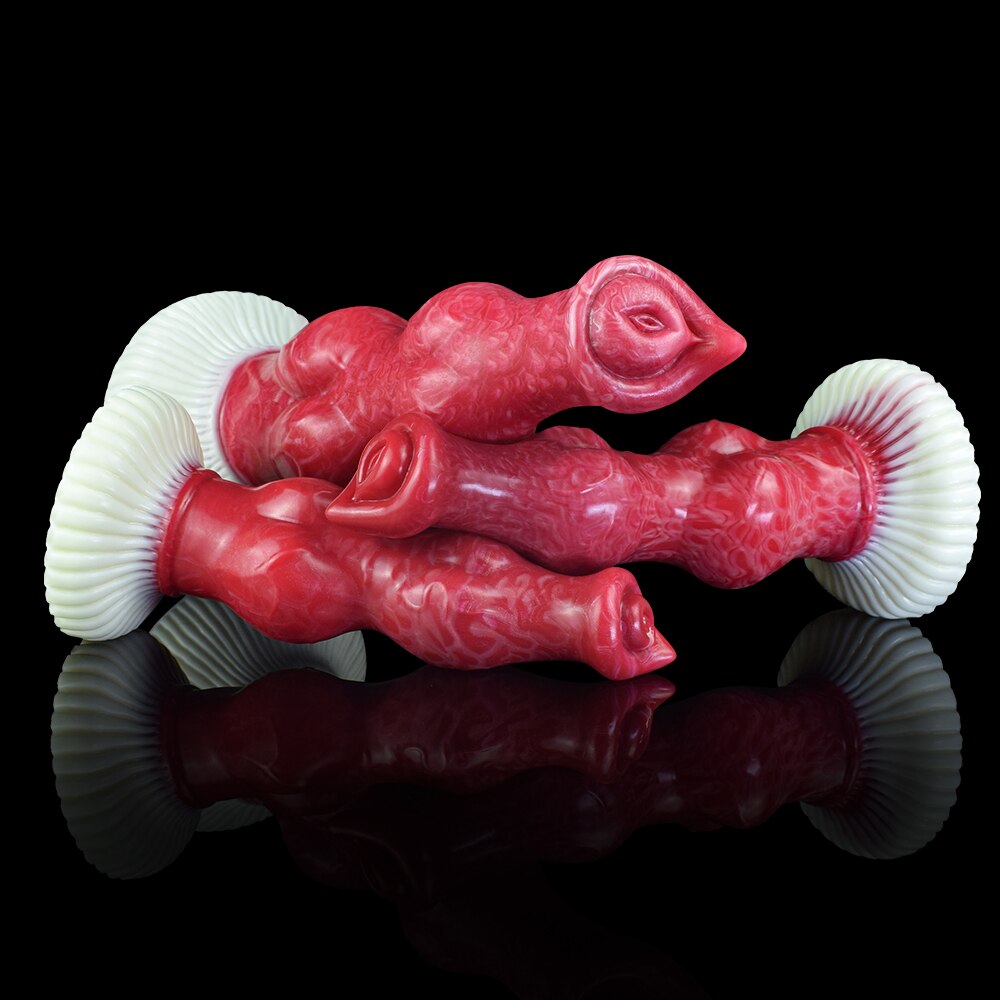 ซิลิโคนลูกปัด Sucker สีแดงขนาดใหญ่ Knot สุนัข Dildo เซ็กซ์ทอยสำหรับผู้หญิงผู้ชาย Unisex เร้าอารมณ์ผลิตภัณฑ์ Butt Plug