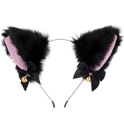 Fox Anal Plug Sex Toys Foxtail Bow Metal Butt Anal Plug Cute Bow-Knot Soft Cat Ears Headbands Erotic Cosplay Couples Accessories