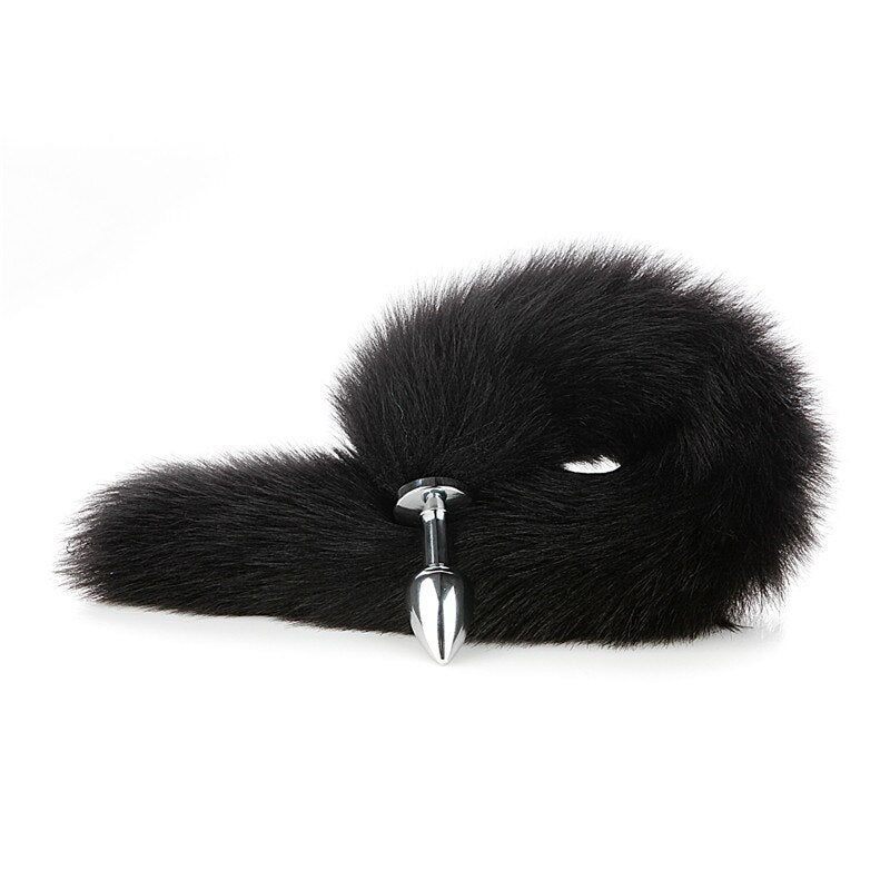 Fox Anal Plug Sex Toys Foxtail Bow Metal Butt Anal Plug Cute Bow-Knot Soft Cat Ears Headbands Erotic Cosplay Couples Accessories