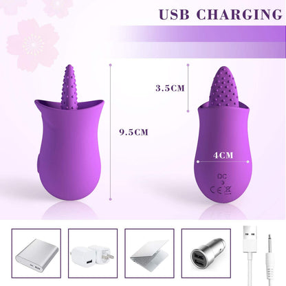 G Spot Silicone Vibrator with Tongue Licking Nipple Stimulator with 10  Levels Sex Toys with Powerful Motor Sex Toys for Women
