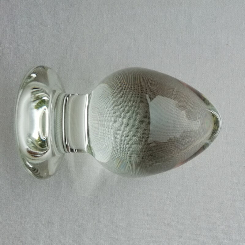 65mm Diameter Smooth Glass Anal Plug G Spot Stimulator Anal Expander Vagina Ball Anus Dilator Sex Toys for Woman Glass Butt Plug