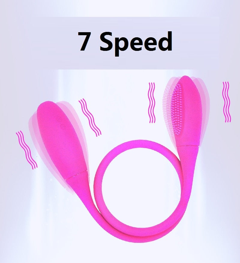 7 Speed Silicone Snaky Double Vibration USB Rechargeable G-spot Vibrator Bullet Adult Sex Products for Couple Toys
