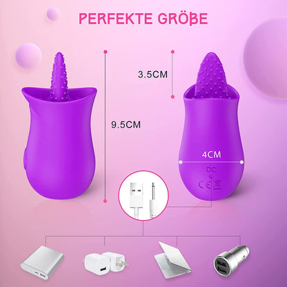 G Spot Silicone Vibrator with Tongue Licking Nipple Stimulator with 10  Levels Sex Toys with Powerful Motor Sex Toys for Women