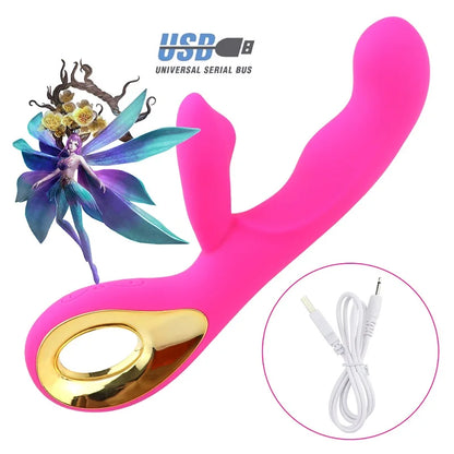 G Spot Rabbit Dildo Vibrator Orgasm Adult Toys USB Charging Powerful Masturbation Sex Toy for Women Waterproof Adult Sex Product