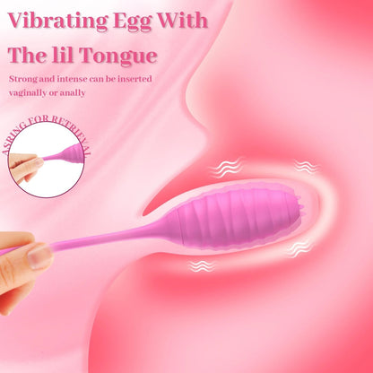 ที่สมจริงลิ้นเลีย Vibrator ไข่สั่น G-Spot Clitoris ช่องคลอดหัวนม Stimulator หญิง Masturbator