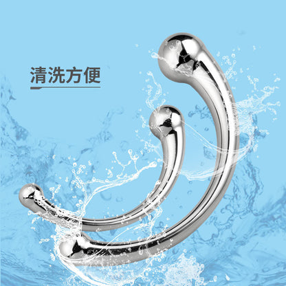 Double Ended Stainless Steel G Spot Wand Massage Stick Pure Metal Penis P-Spot Stimulator Anal Plug Dildo Sex Toy for Women Men