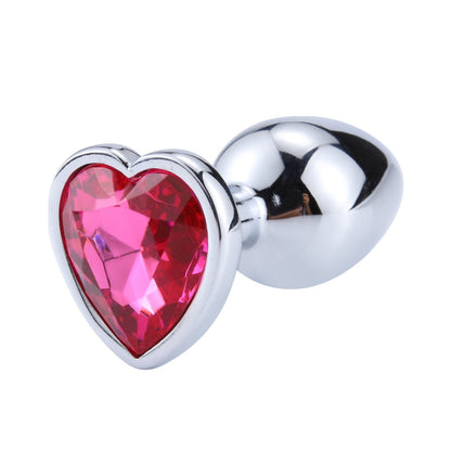 Heart Shaped Metal Anal Plug Sex Toys Stainless Smooth Steel Butt Plug Tail Crystal Jewelry Trainer for Women/Man Anal Dildo