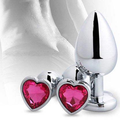 Heart Shaped Metal Anal Plug Sex Toys Stainless Smooth Steel Butt Plug Tail Crystal Jewelry Trainer for Women/Man Anal Dildo