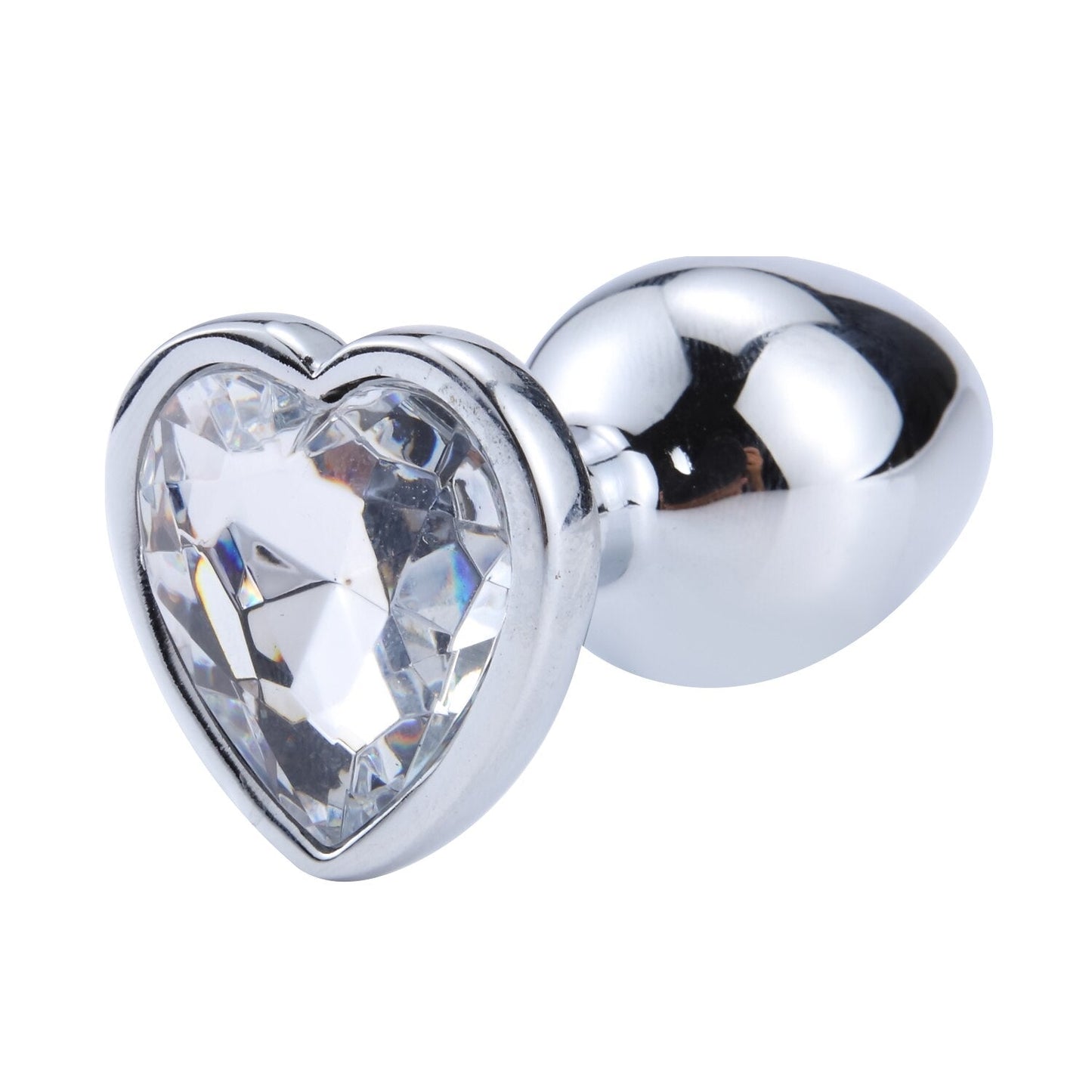 Heart Shaped Metal Anal Plug Sex Toys Stainless Smooth Steel Butt Plug Tail Crystal Jewelry Trainer for Women/Man Anal Dildo