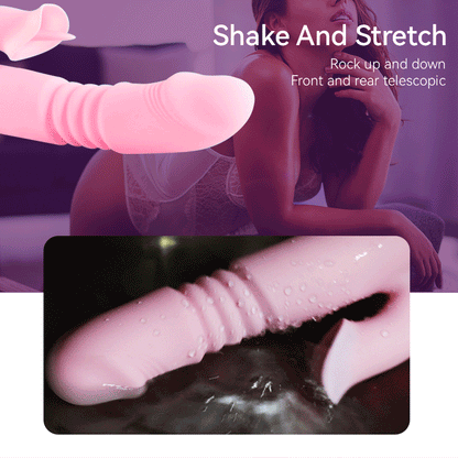 Heating Powerful Telescopic Vibrator for Women Tongue Licking Sex Toys Soft Silicone Clitoris Massage Stick Female Masturbators