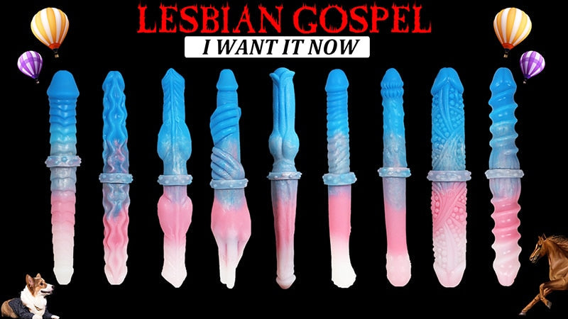 LUUK 40CM Super Long Double Head Horse and Dog Combination Kont Dildo Soft Liquid Silicone Anal Plug Sex Toys for Women Lesbian