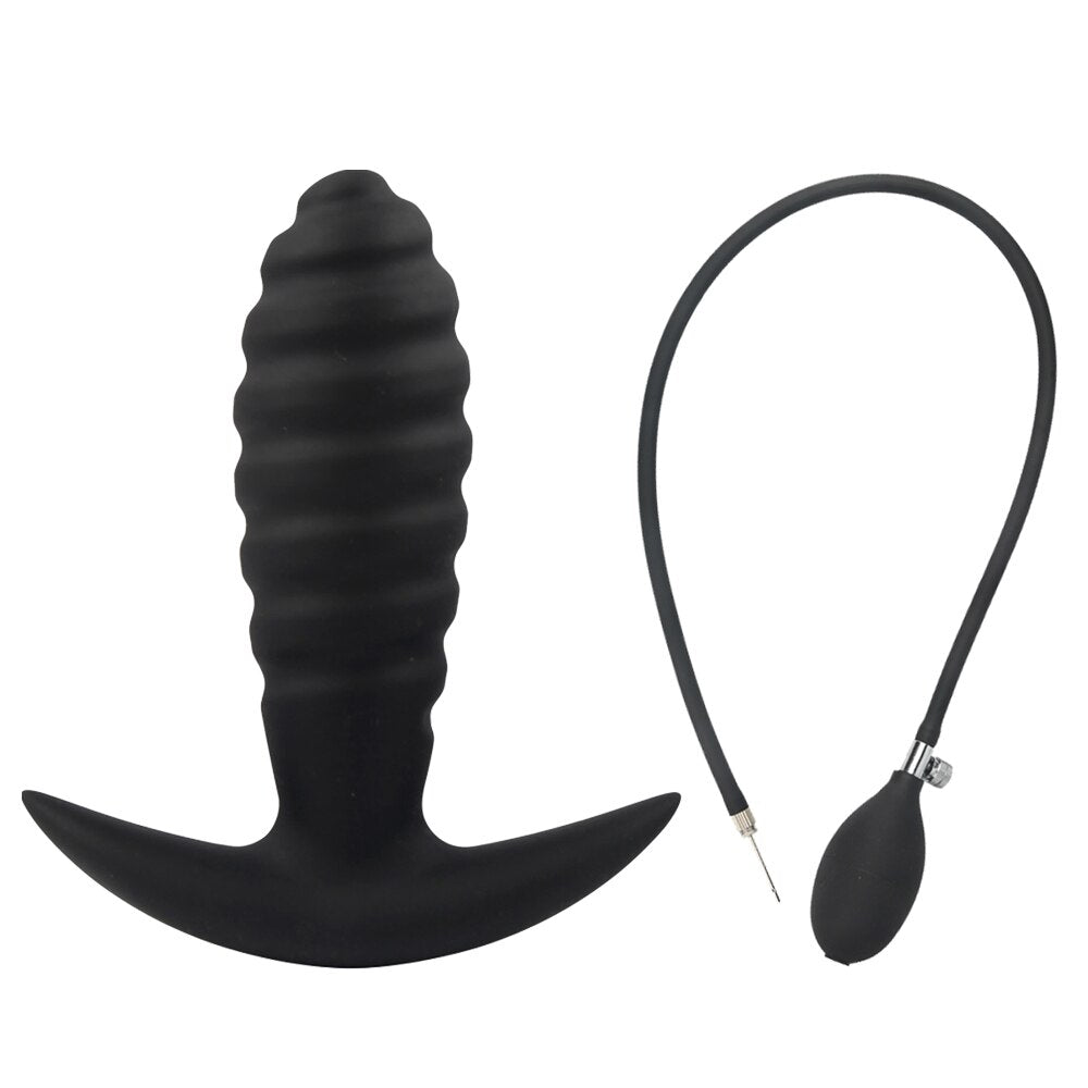 Inflatable ปั๊ม Anal ปลั๊กซิลิโคน Super Big Butt Plug Dildo นวดต่อมลูกหมาก Anus Extender Dilatador Sexules ของเล่นสำหรับผู้หญิง