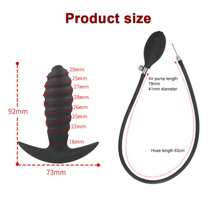 Inflatable ปั๊ม Anal ปลั๊กซิลิโคน Super Big Butt Plug Dildo นวดต่อมลูกหมาก Anus Extender Dilatador Sexules ของเล่นสำหรับผู้หญิง