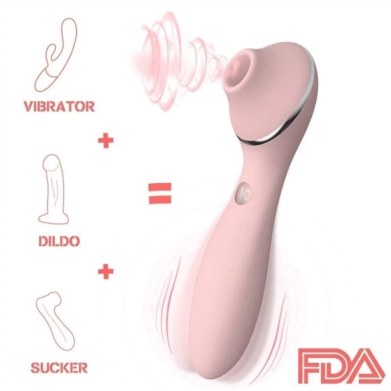 KISTOY Polly Plus 2ใน1เครื่องทำความร้อน Vibrator Clitoris ดูด G จุดกระตุ้น Vibrating Dildo เซ็กซ์ทอยสำหรับสตรี