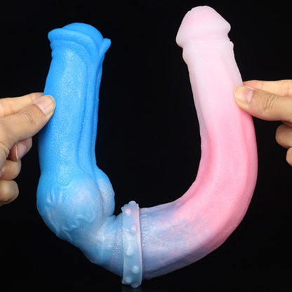 LUUK 40CM Super Long Double Head Horse and Dog Combination Kont Dildo Soft Liquid Silicone Anal Plug Sex Toys for Women Lesbian