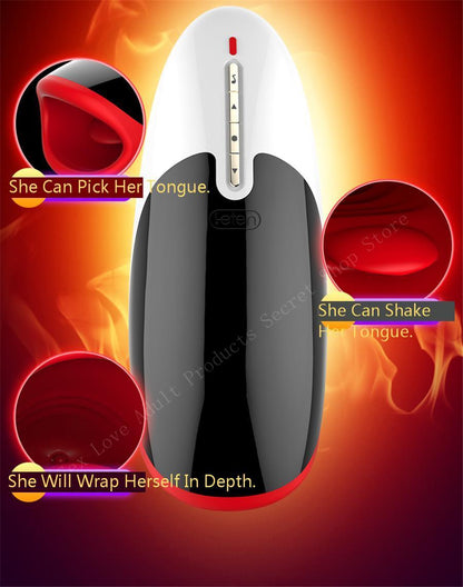 Leten 3 Speed 7 Mode Vibrating Pussy Blowjob Heating Deep Throat Male Masturbator Oral Masturbation Cup Sex Machine Sexy Toys.