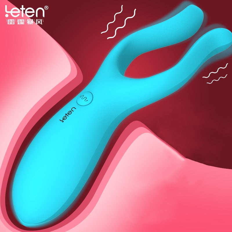 เครื่องสั่นมัลติฟังก์ชันจาก Leten ที่หนีบหัวนม อุปกรณ์นวดคลิตอริส ปลั๊กทวาร ของเล่นทางเพศสำหรับผู้หญิง ผลิตภัณฑ์ทางเพศ