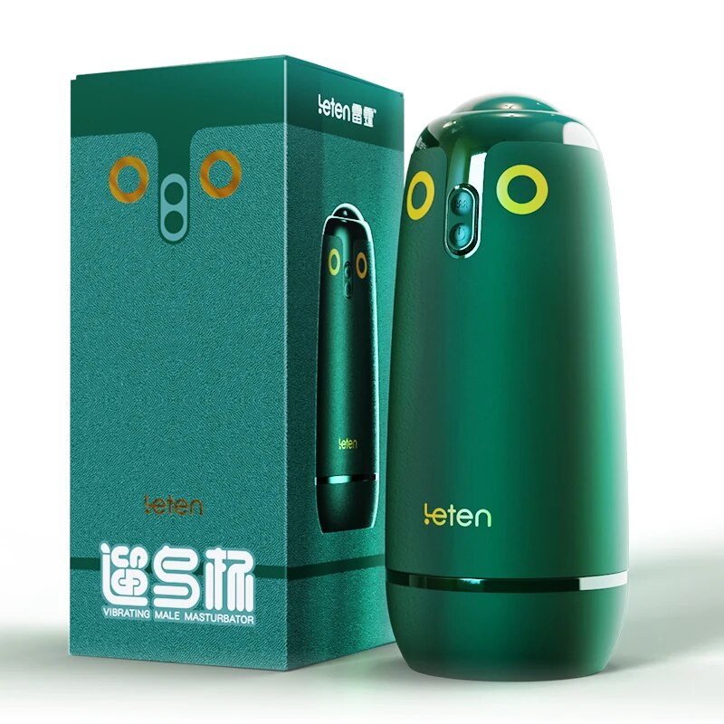 Leten ไวเบรเตอร์มาสเตอร์บเตอร์ลายนกถ้วยของเล่นสุดเซ็กซี่สำหรับผู้ชายเครื่องควบคุมแอปพลิเคชั่นสุญญากาศช่องคลอดแบบอัตโนมัติ
