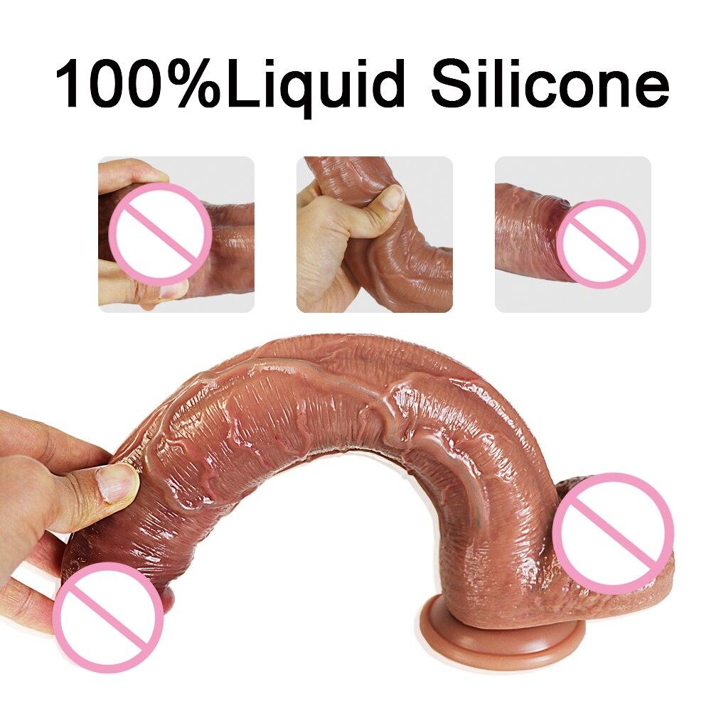 Long Penis Realistic  Dildos for Women Lesbian Toys Big Fake Dick Soft Silicone Females Masturbation Sex Adult Erotic Product
