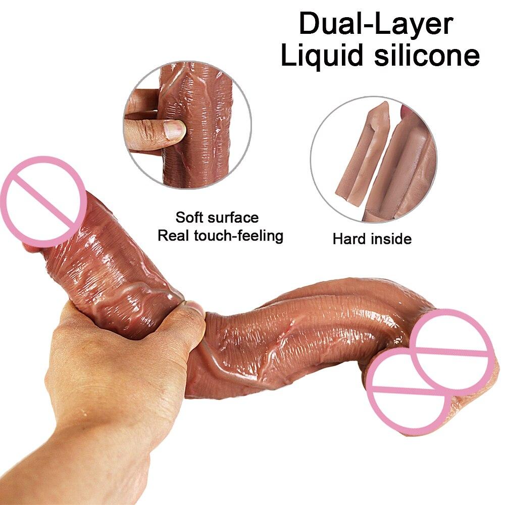Long Penis Realistic  Dildos for Women Lesbian Toys Big Fake Dick Soft Silicone Females Masturbation Sex Adult Erotic Product